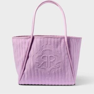 NWT Striped Large Terry Beach Tote Bag Lavender  ROLLER RABBIT x TARGET, IN HAND